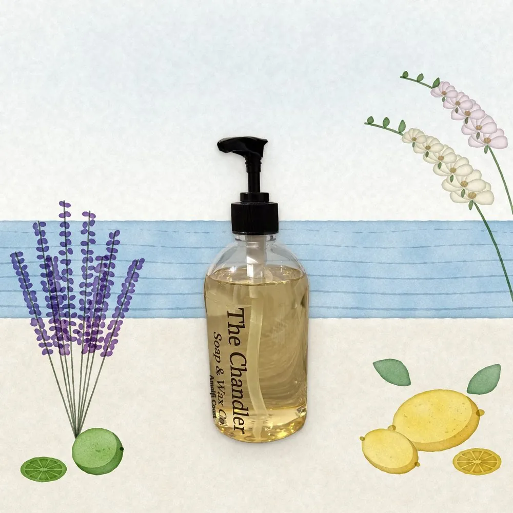 Amalfi Coast castile soap with watercolour lemons and lavender